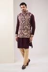Buy_Rabani & Rakha_Purple Georgette Embroidery Kasab Work Embellished Bundi _at_Aza_Fashions
