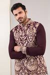 Rabani & Rakha_Purple Georgette Embroidery Kasab Work Embellished Bundi _Online_at_Aza_Fashions