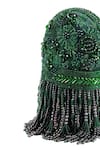 House of Kosha_Green Cutdana Azmat Tassel Embellished Capsule Bag _Online_at_Aza_Fashions