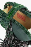 Buy_House of Kosha_Green Cutdana Azmat Tassel Embellished Capsule Bag _Online_at_Aza_Fashions