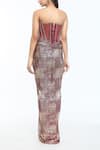 Shop_Tarun Tahiliani_Wine Cape Satin Organza Embellished Crystal Corset With Draped Skirt Set _Online_at_Aza_Fashions