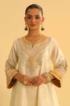 Sheetal Batra_Ivory Kurta Silk Chanderi Embroidery Kashmiri Mehrish Kalidar And Pant Set _Online_at_Aza_Fashions