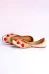 Shop_La Fiza_Beige Bead Rosie Embellished Juttis _at_Aza_Fashions