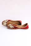 Shop_La Fiza_Maroon Zardozi Qurbat Embellished Juttis _at_Aza_Fashions