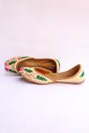 Shop_La Fiza_Beige Thread Pinklet Embroidered Juttis _at_Aza_Fashions