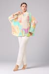 Buy_Pankaj & Nidhi_Multi Color Printed Floral Band Collar Shirt _at_Aza_Fashions