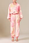 Buy_Pankaj & Nidhi_Multi Color Printed Floral Collar Jacket And Jogger Pant Co-ord Set _Online_at_Aza_Fashions