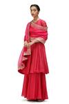 Buy_Mimamsaa_Fuchsia Organza Silk Hand Woven Brocade Daman Hem Dupatta _at_Aza_Fashions