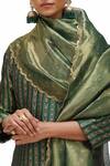 Shop_Mimamsaa_Green Tissue Silk Embroidered Sequin Chaya Scallop Hem Dupatta _at_Aza_Fashions