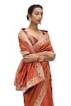 Shop_Mimamsaa_Orange Crepe Sequins, Embroidery Fara Hem Saree _Online_at_Aza_Fashions