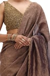 Shop_Mimamsaa_Purple Crushed Tissue Embroidered Sequin Bushra Scallop Hem Saree _at_Aza_Fashions
