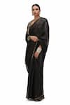 Buy_Mimamsaa_Black Organza Silk Embroidered Sequin Sati Scallop Hem Saree _Online_at_Aza_Fashions