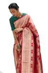 Shop_Mimamsaa_Pink Satin Silk Embroidered Zari Madhuja Floral Jaal Woven Saree _Online_at_Aza_Fashions