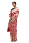 Buy_Mimamsaa_Pink Satin Silk Embroidered Zari Madhuja Floral Jaal Woven Saree 