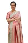 Shop_Mimamsaa_Pink Satin Silk Woven Danda Neana Weave Pattern Saree _Online_at_Aza_Fashions