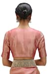 Mimamsaa_Pink Satin Silk Woven Danda Neana Weave Pattern Saree _at_Aza_Fashions
