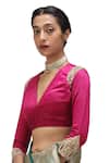 Buy_Mimamsaa_Green Satin Silk Woven Danda Bani Weave Pattern Saree 