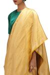 Shop_Mimamsaa_Yellow Satin, Silk Shaima Danda Weave Pattern Saree _at_Aza_Fashions