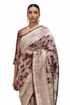 Shop_Mimamsaa_Maroon Satin Silk Woven Fleur Jaal Tapti Bridal Saree _Online_at_Aza_Fashions