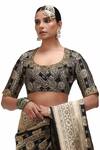 Buy_Mimamsaa_Black Satin, Silk Zari, Embroidery Taarika Floret Jaal Woven Saree 