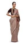 Buy_Mimamsaa_Wine Satin, Silk Vaiga Danda Weave Pattern Saree _Online_at_Aza_Fashions