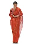 Buy_Mimamsaa_Red Tissue Silk Woven Sequin Tarini Tikki Work Saree _at_Aza_Fashions