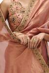 Shop_Mimamsaa_Pink Tissue, Silk Embroidery, Sequins Ras And Resham Border Saree _at_Aza_Fashions