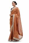 Mimamsaa_Brown Tissue Silk Woven Floweret Sindhu Brocade Border Saree _at_Aza_Fashions