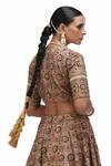 Buy_Mimamsaa_Purple Brocade Silk Embroidery Sequin Scoop Neck Channan Gul Bridal Lehenga Set 