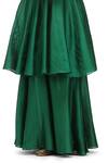 Buy_Mimamsaa_Emerald Green Cotton Silk Plain Round Seedh Short Anarkali With Flared Pant _Online_at_Aza_Fashions