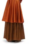 Buy_Mimamsaa_Orange Cotton Silk Plain Round Deepika Panelled Short Anarkali With Flared Pant _Online_at_Aza_Fashions