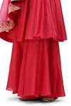 Buy_Mimamsaa_Fuchsia Cotton, Silk Round Neck Deep Short Anarkali With Flared Pant _Online_at_Aza_Fashions
