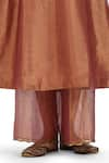 Buy_Mimamsaa_Brown Tissue Silk Embroidered Bead Round Usha Pearl Sleeve Anarkali With Pant _Online_at_Aza_Fashions