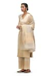 Mimamsaa_Ivory Chanderi Silk Woven Butti V-neck Rakhi Kurta Pant Set _Online_at_Aza_Fashions