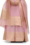 Buy_Mimamsaa_Pink Cotton Silk Woven Butti V-neck Maya Kurta Flared Pant Set _Online_at_Aza_Fashions