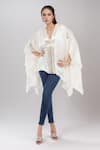 Buy_Amit Aggarwal_White Embellished Metallic V Neck Kaftan Top _at_Aza_Fashions