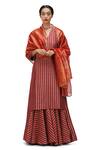Buy_Mimamsaa_Red Tissue Silk Embroidered Sequin Amala Scallop Hem Dupatta _at_Aza_Fashions