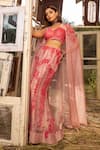 Shop_ISLIE BY PRIYA JAIN_Beige Kora Silk Embroidered Thread Cape Open Botanic Vine Mermaid Lehenga Set _at_Aza_Fashions