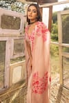 Buy_ISLIE BY PRIYA JAIN_Beige Kora Silk Embroidery Sequin Cape Open Border Pre-draped Saree Set With _Online_at_Aza_Fashions