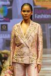 Buy_Rahul Singh_Multi Color Chanderi Silk Hand Embroidered Thread Lapel Bead Blazer With Pant _Online_at_Aza_Fashions