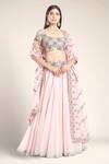 Buy_Anamika Khanna_Pink Embroidered Dori Scoop Blouse Lehenga Set _at_Aza_Fashions