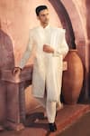 Buy_Alaya Advani_Off White Viscose Satin Embroidered Pearl Floral Sherwani Set _Online