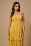 Buy_EWOKE_Yellow Georgette Embellished Bead Sweetheart Floral Tiered Gown _Online_at_Aza_Fashions