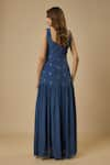 Shop_EWOKE_Blue Crepe Embellished Bead Sweetheart Floral Vine Gown _at_Aza_Fashions