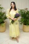 Buy_KKANYAAH_Yellow Silk, , Handloom Embroidery Round Neck Sunshine Glow Dress _at_Aza_Fashions