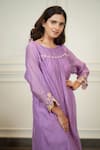 Buy_KKANYAAH_Purple Dress Handwoven Silk Hand Embroidered Flower Round Winged Beauty _Online_at_Aza_Fashions