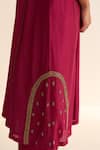 Shop_Dot_Pink Cotton Silk Hand Embroidered Dabka Round Kumud Kurta With Pant _Online_at_Aza_Fashions