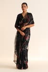 Buy_Dot_Black Cotton Silk Printed Anar Saira Saree _at_Aza_Fashions