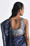 Shop_Payal Pratap_Blue Cotton Linen Hand Embroidered Patchwork U Neck Ariona Blouse _at_Aza_Fashions