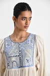 Buy_Payal Pratap_Ivory Handloom Cotton Embroidered Kedia Round Adria Yoke Tunic _Online_at_Aza_Fashions